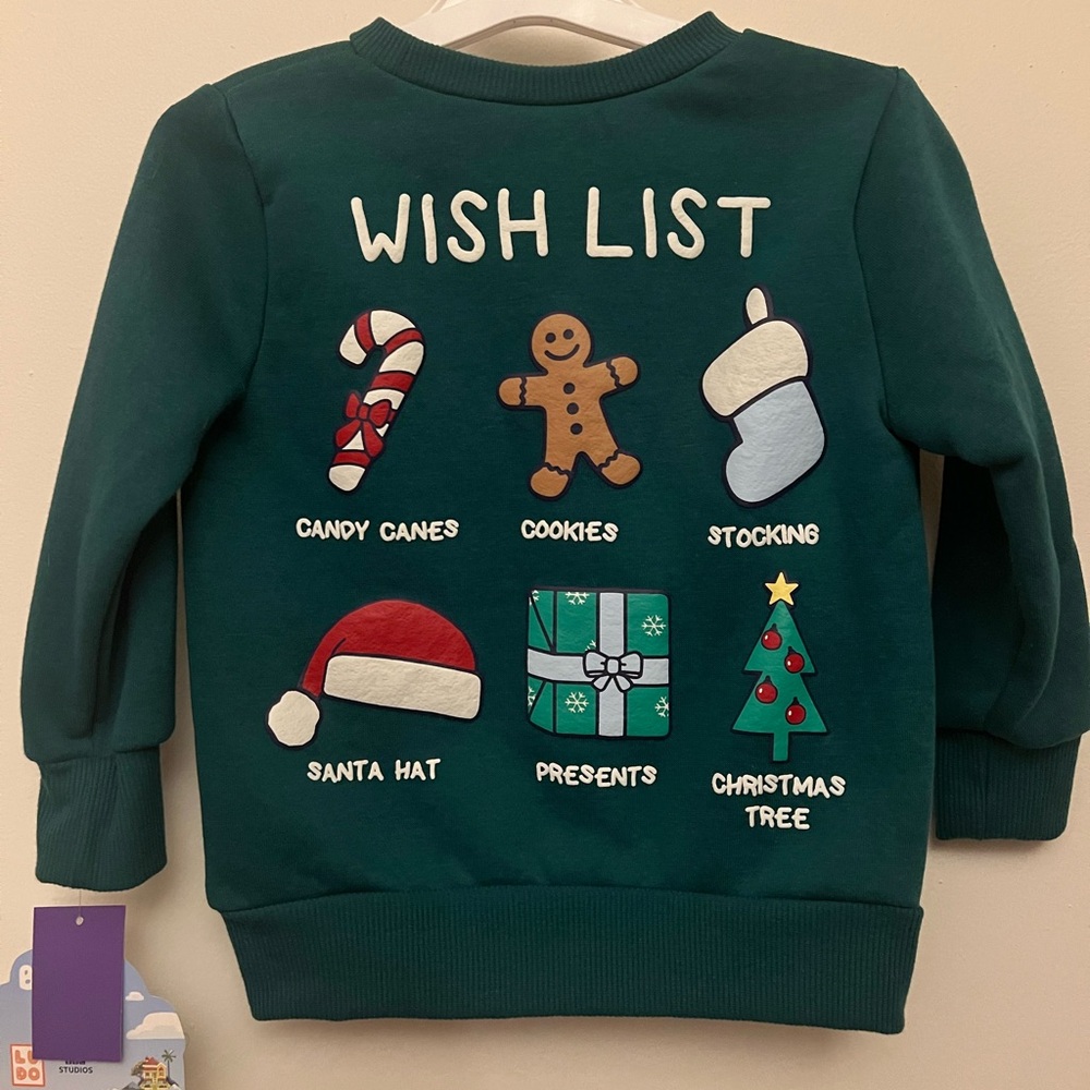 NWT - Toddler Bluey Christmas Wish List Sweater